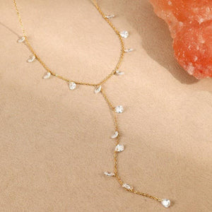 18K STAINLESS STEEL TARNISH FREE Y NECKLACE | 40NK9679