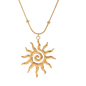 18K STAINLESS STEEL TARNISH FREE SUN NECKLACE