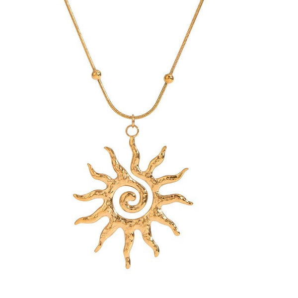 18K STAINLESS STEEL TARNISH FREE SUN NECKLACE