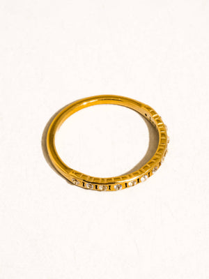 Ring 18K Gold Non-Tarnish Thin CZ Band