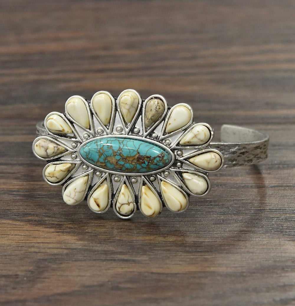Navajo faux turquoise cuff bracelet