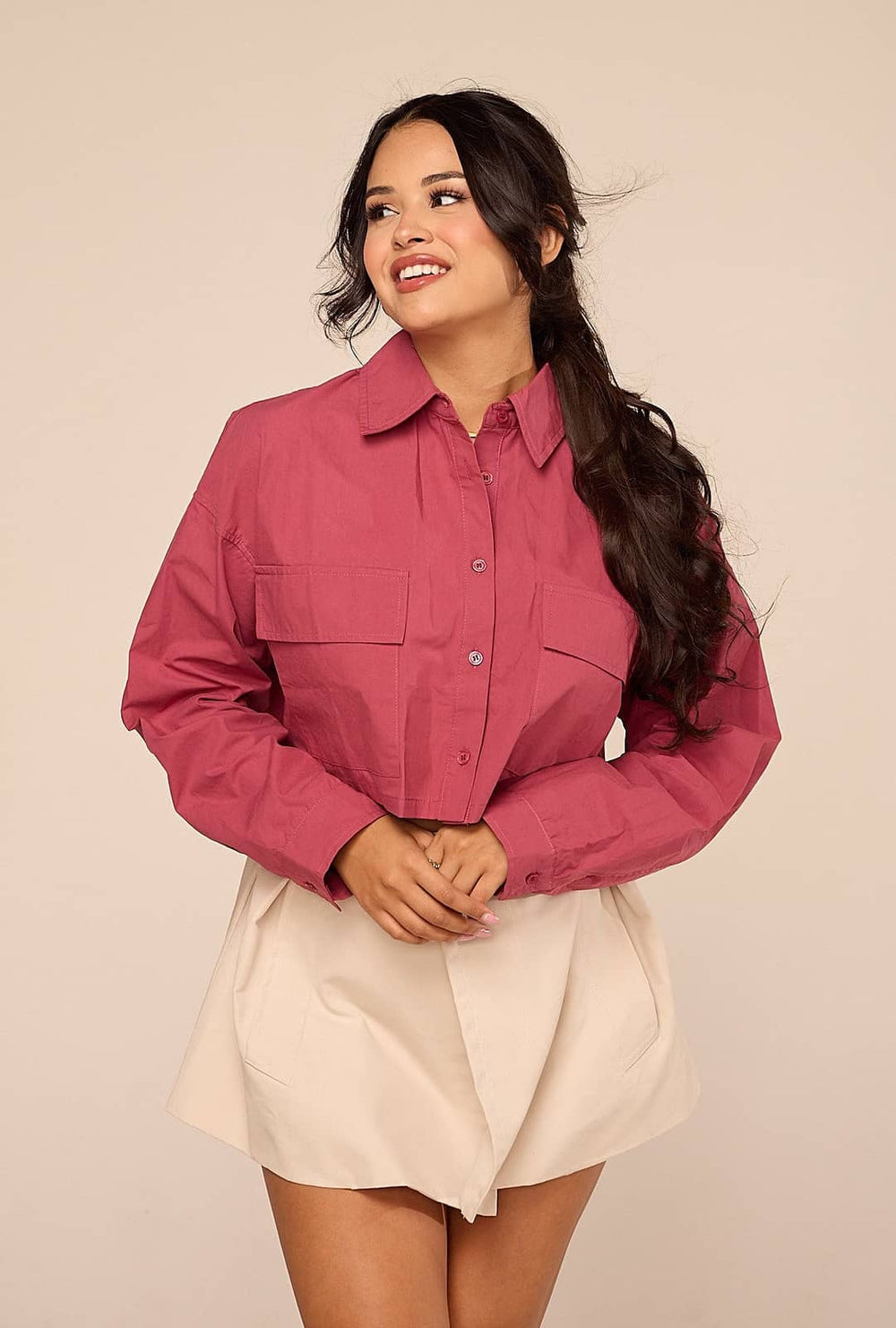 Mauve Button Top