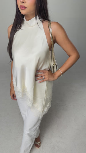 Ivory asymmetrical halter