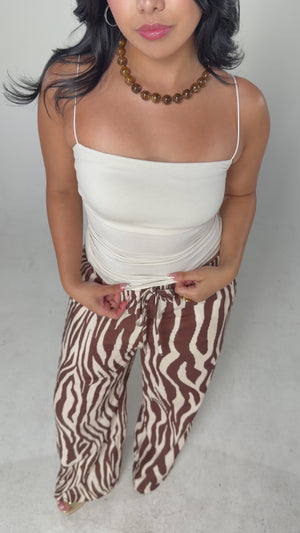 Zebra linen pants