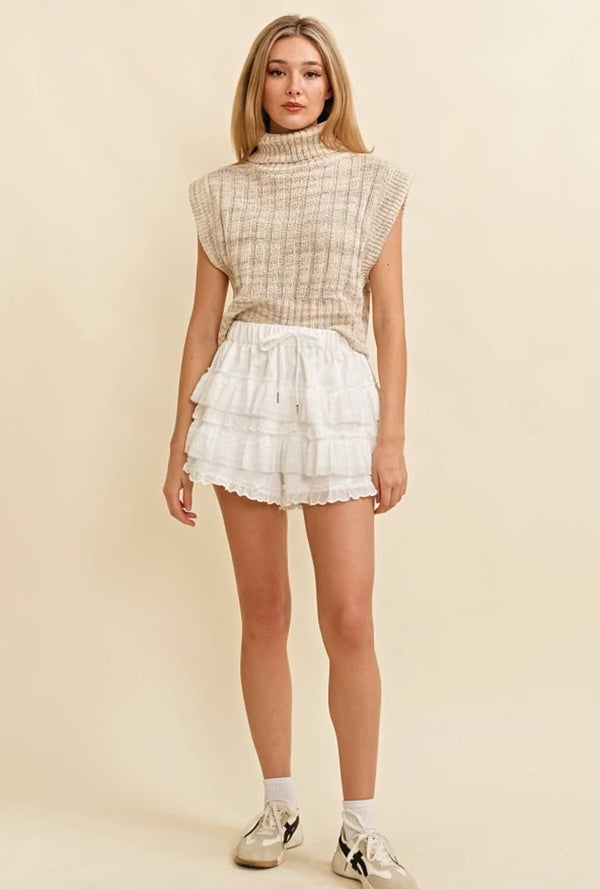 Ruffled Tiered Mini Skort